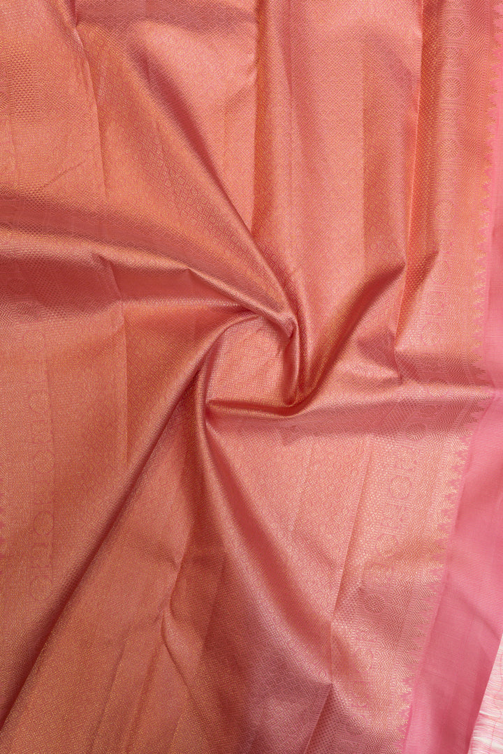 Baby pink vairaoosi pure Kanchipuram silk saree