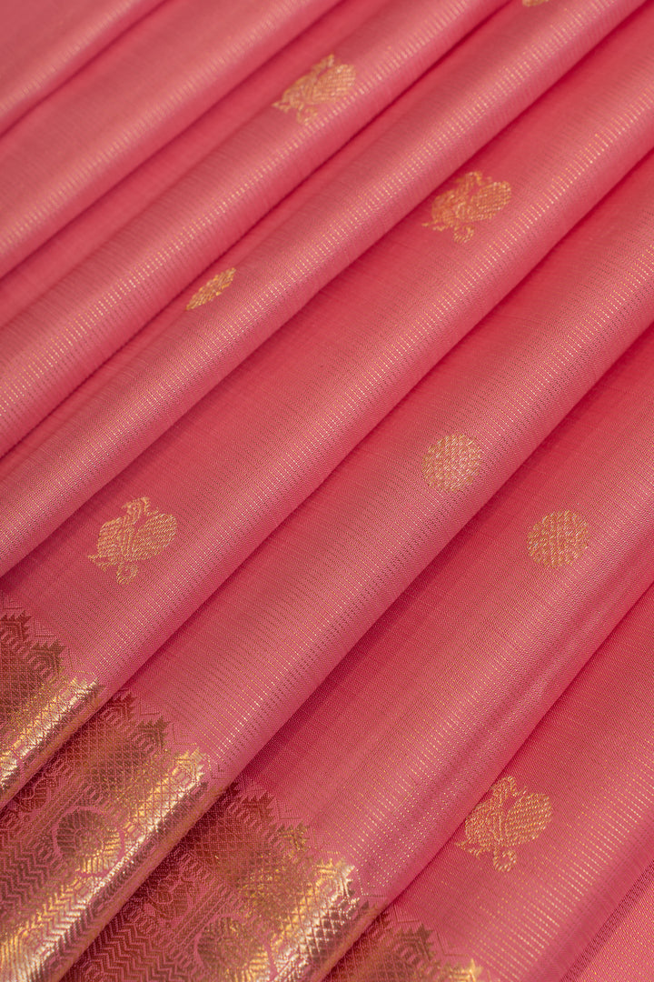 Baby pink vairaoosi pure Kanchipuram silk saree