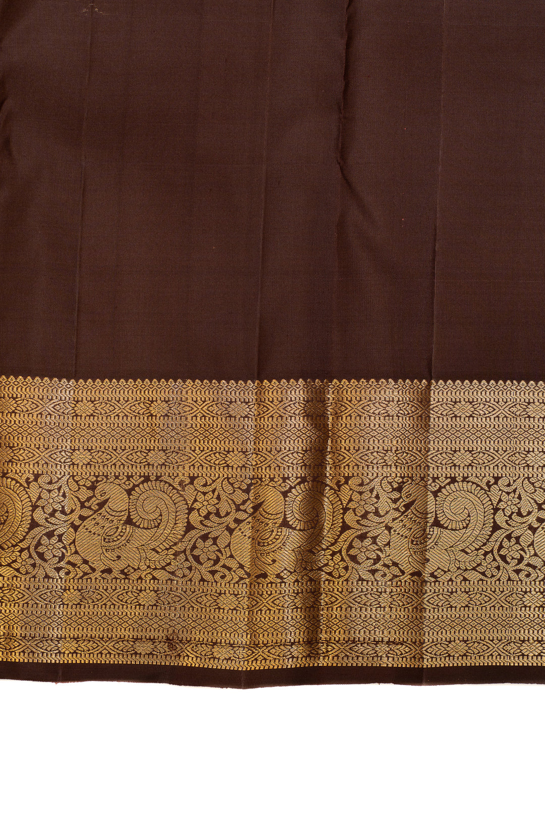 Pink and brown traditional pure Kanchipuram silk saree