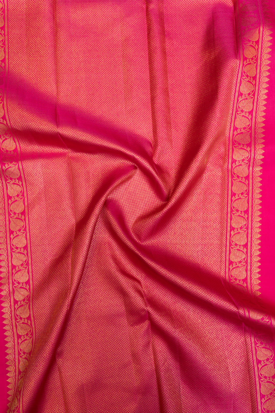 Bluish purple checks pure Kanchipuram silk saree