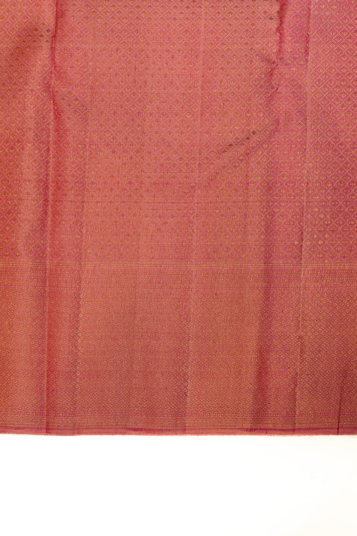 Pink paisley vanasingaram pure brocade Kanchipuram silk saree