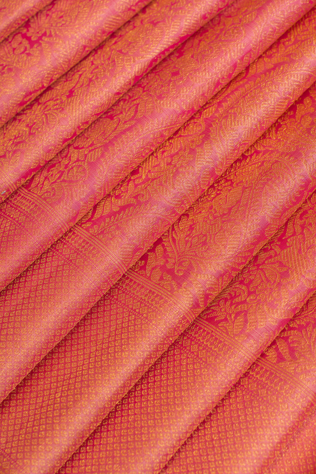 Pink paisley vanasingaram pure brocade Kanchipuram silk saree
