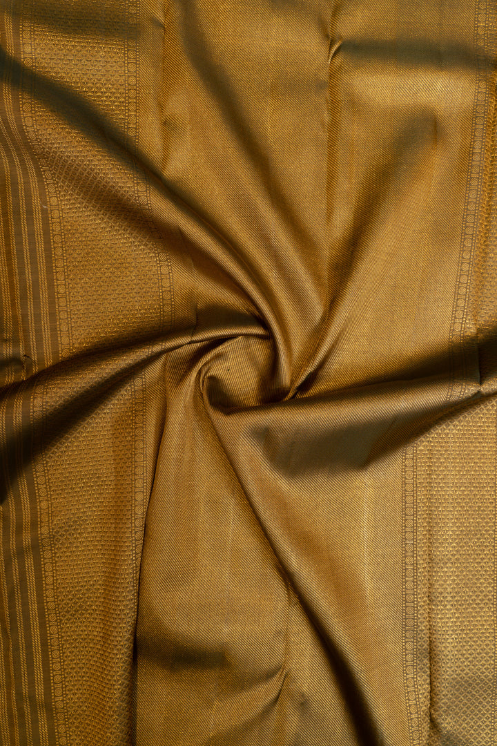 Olive green paisley vanasingaram brocade pure Kanchipuram silk saree