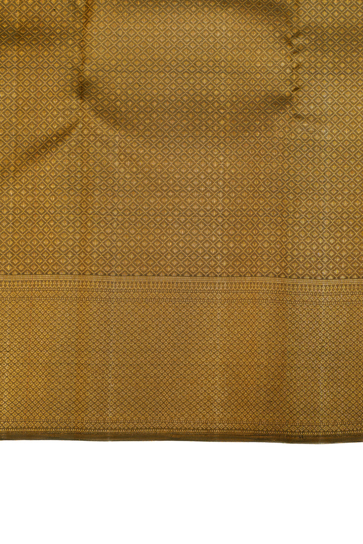 Olive green paisley vanasingaram brocade pure Kanchipuram silk saree