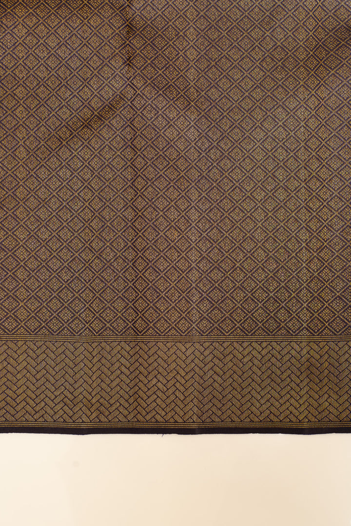 Dark blue yazhi brocade pure Kanchipuram silk saree