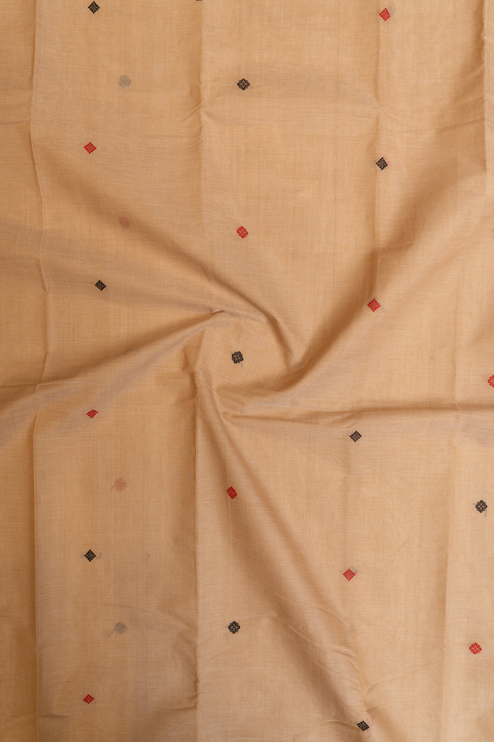 Beige threadwork pure handloom cotton saree