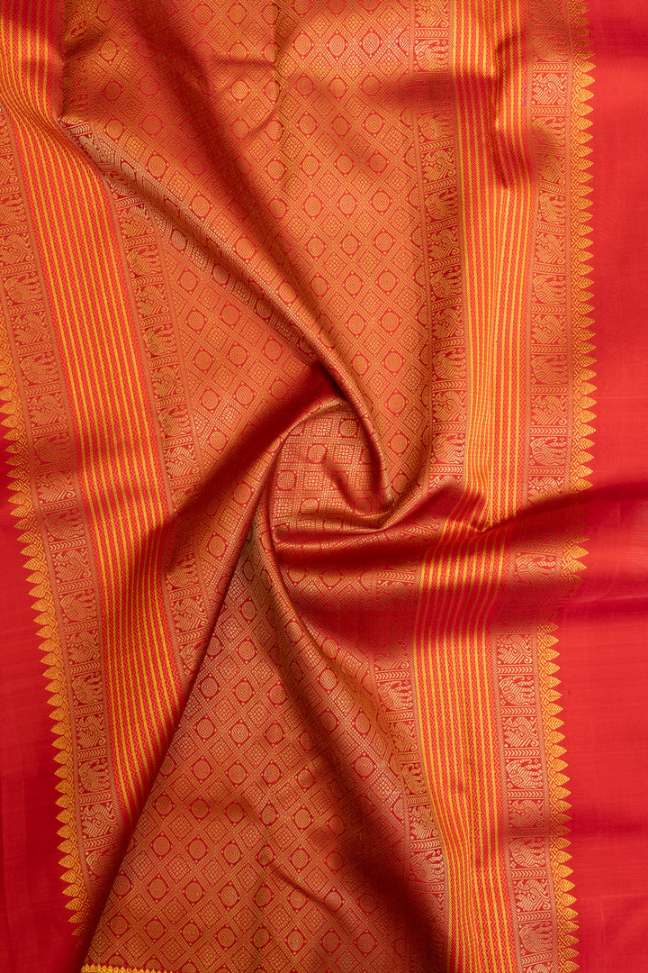 Red traditional pure kanchipuram silk saree