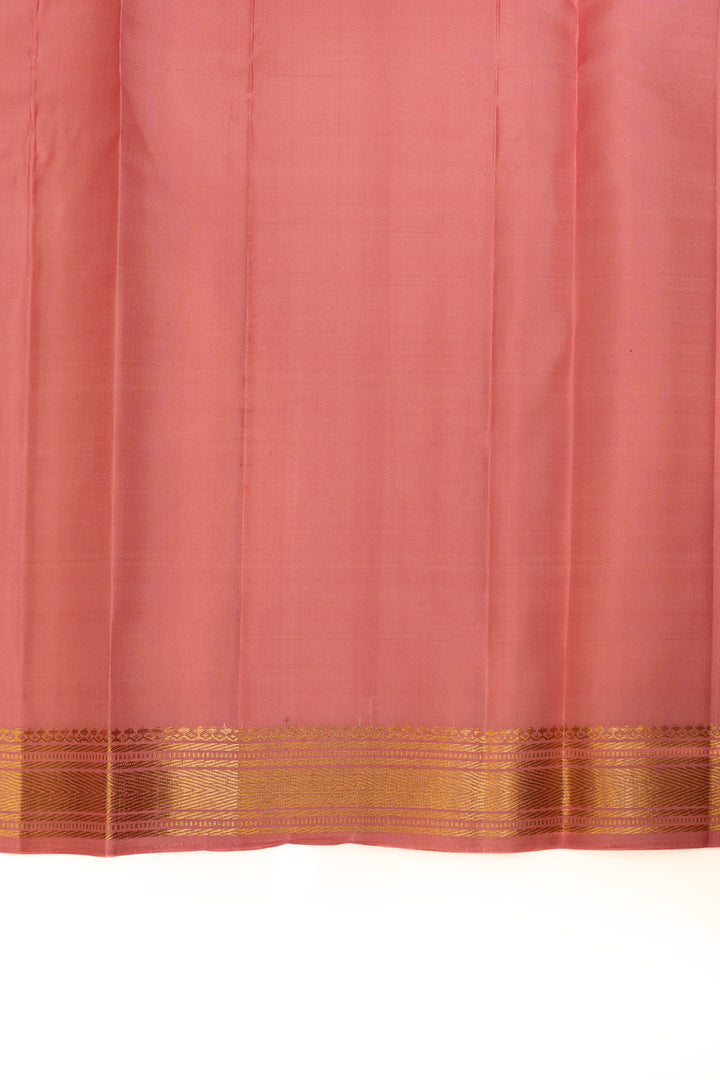 Lotus pink and gold pure kanchipuram silk saree