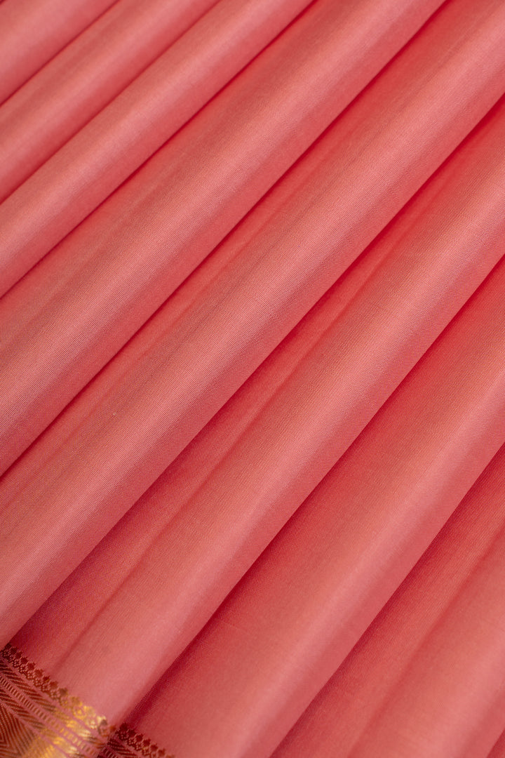 Lotus pink and gold pure kanchipuram silk saree