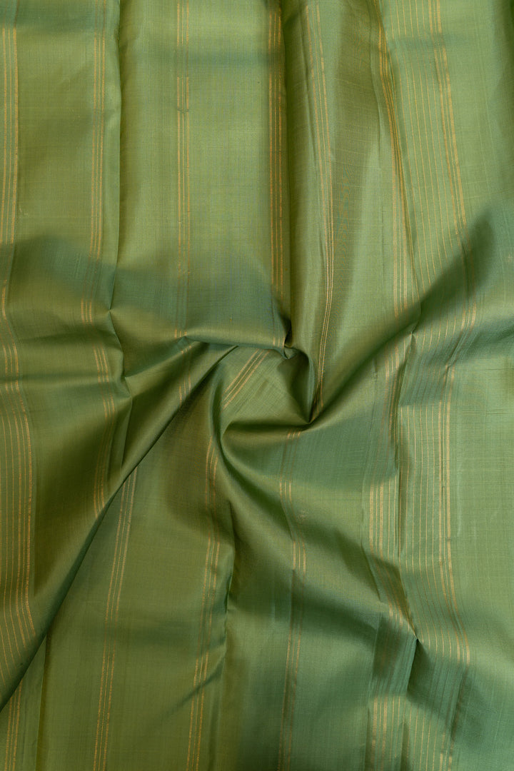 Pine green traditional pure kanchipuram silk saree