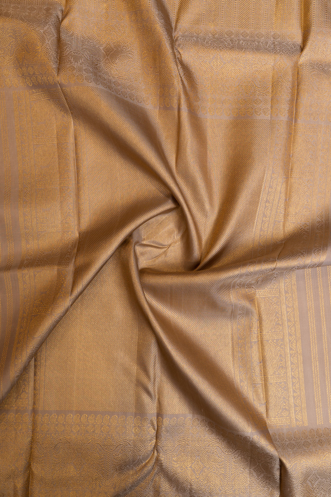 Celadon gold paisley pure zari Kanchipuram silk saree