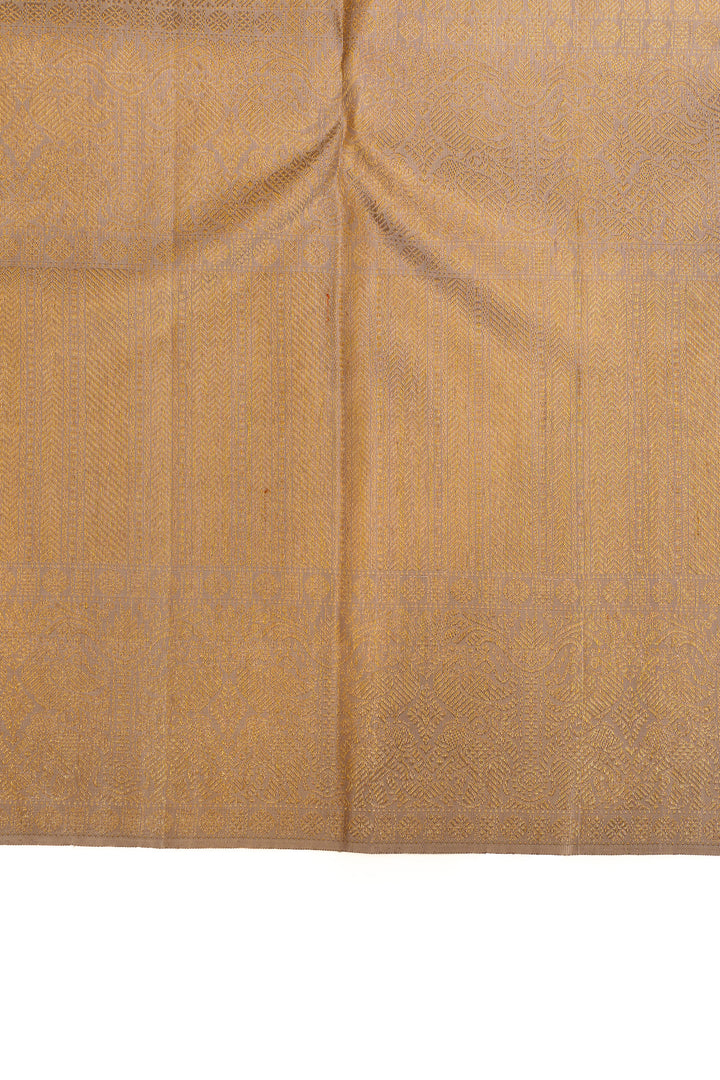 Celadon gold paisley pure zari Kanchipuram silk saree