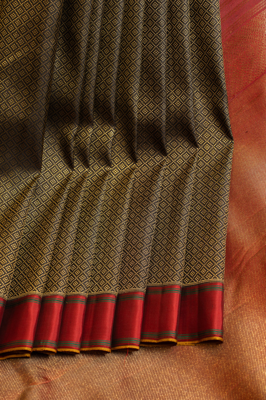 Black brocade pure Kanchipuram silk saree