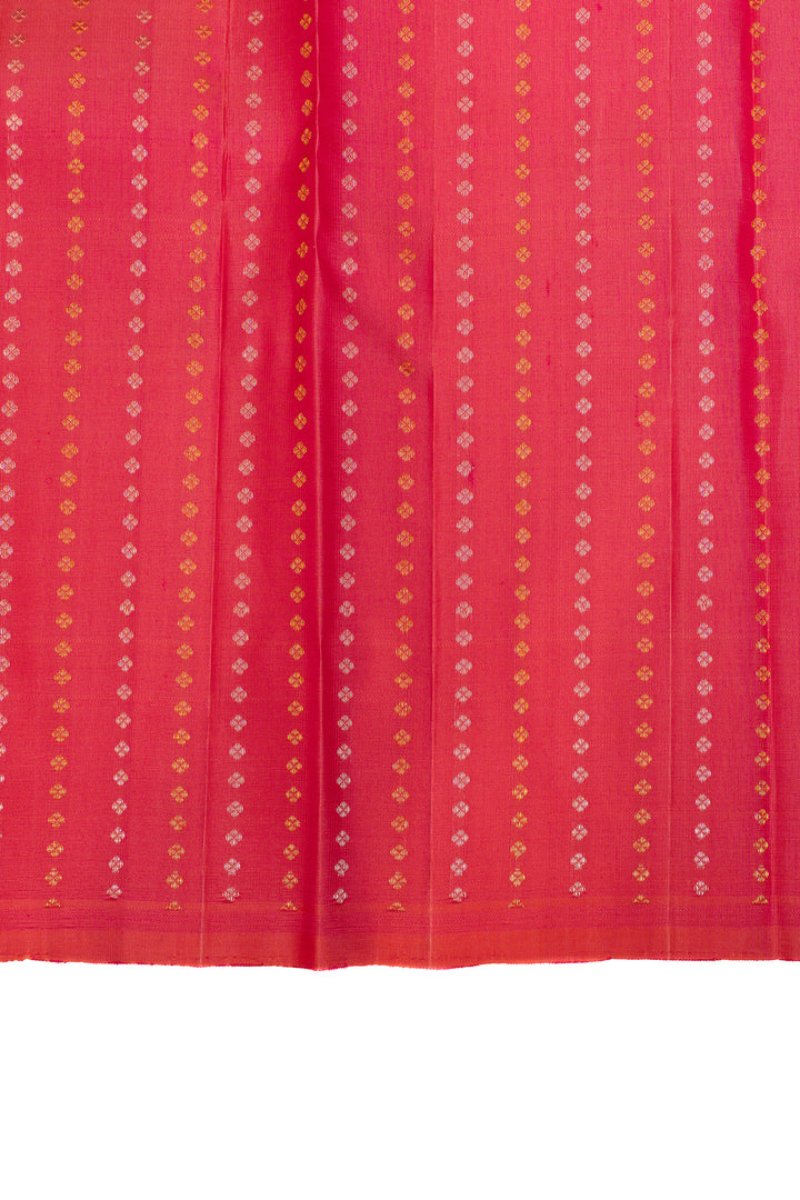 Peach linen Kanchipuram  pure silk saree