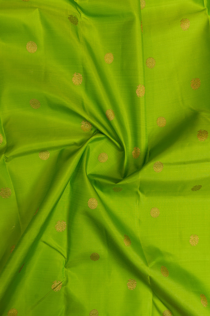 Parrot green traditional pure Kanchipuram silk saree