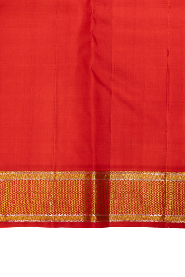Red zari checks pure Kanchipuram silk saree