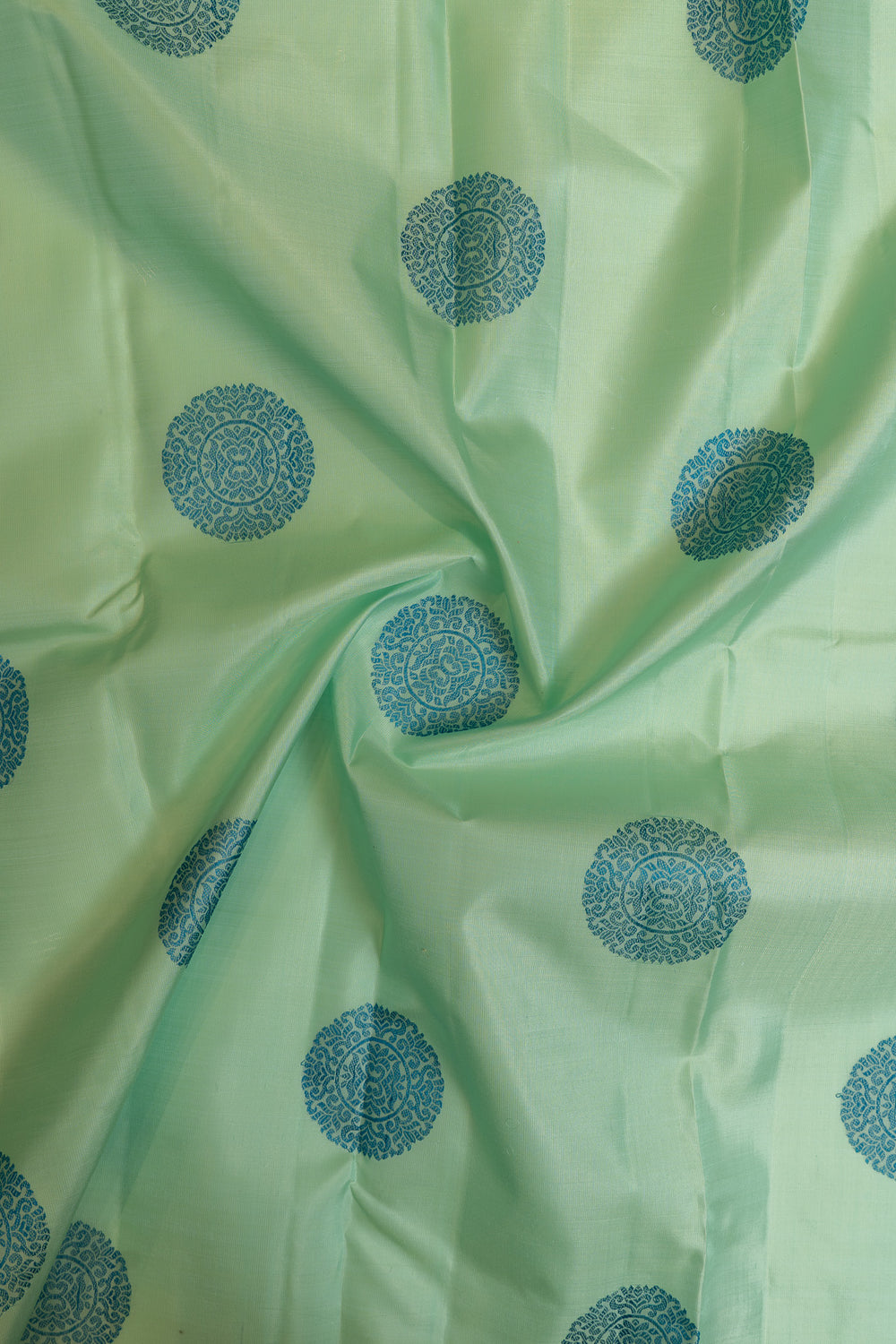 Turquoise blue traditional pure Kanchipuram silk saree