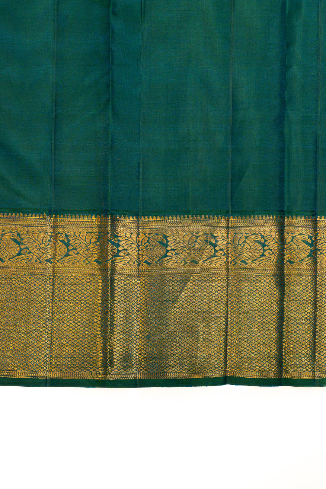 Turquoise blue traditional pure Kanchipuram silk saree