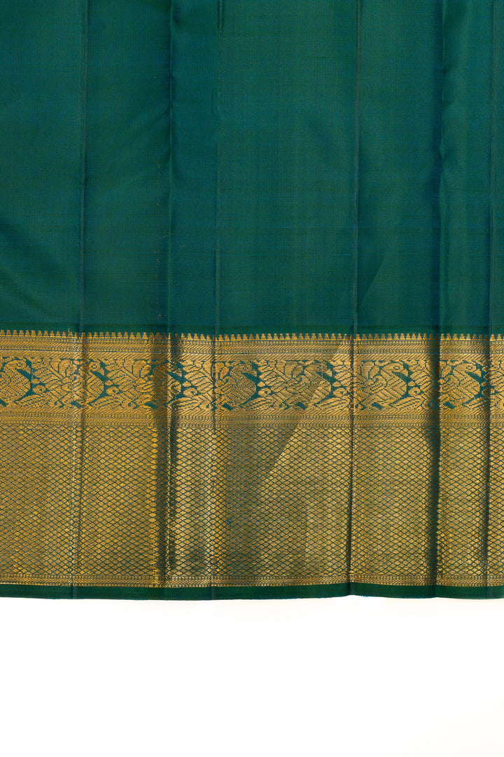 Turquoise blue traditional pure Kanchipuram silk saree