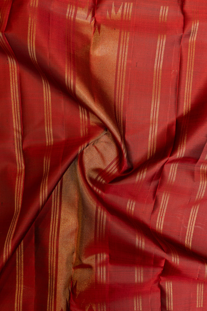 Pastel pink stripes pure Kanchipuram silk saree