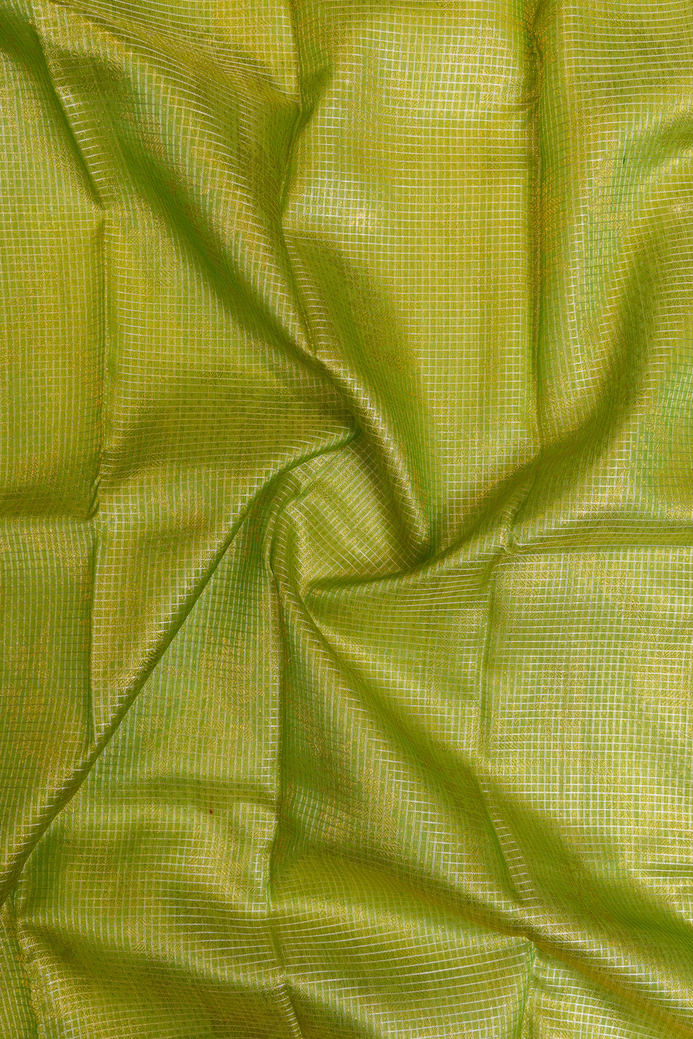 Green Kora Kanchipuram zari checks  pure silk saree