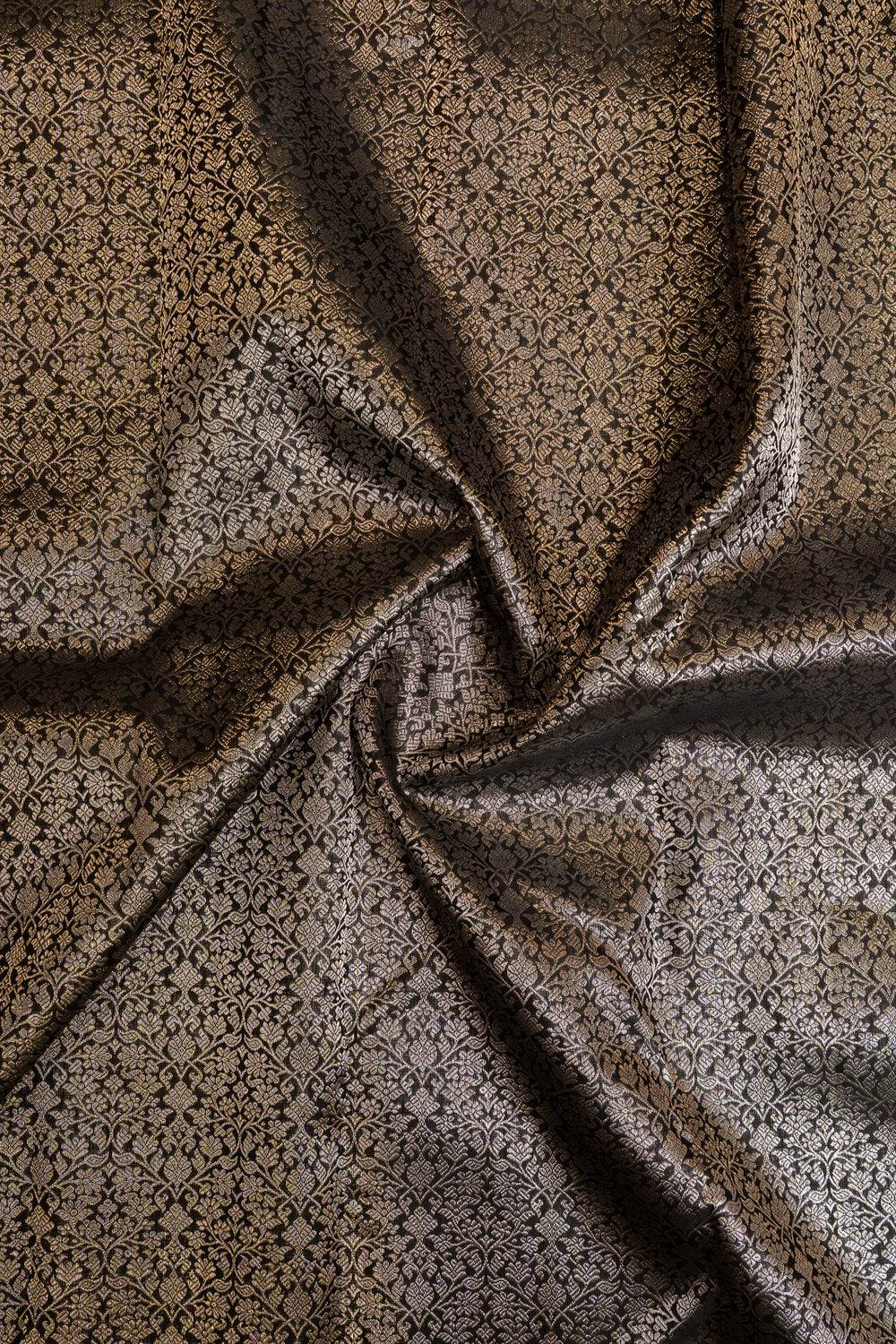 Black and silver brocade pure Kanchipuram silk saree