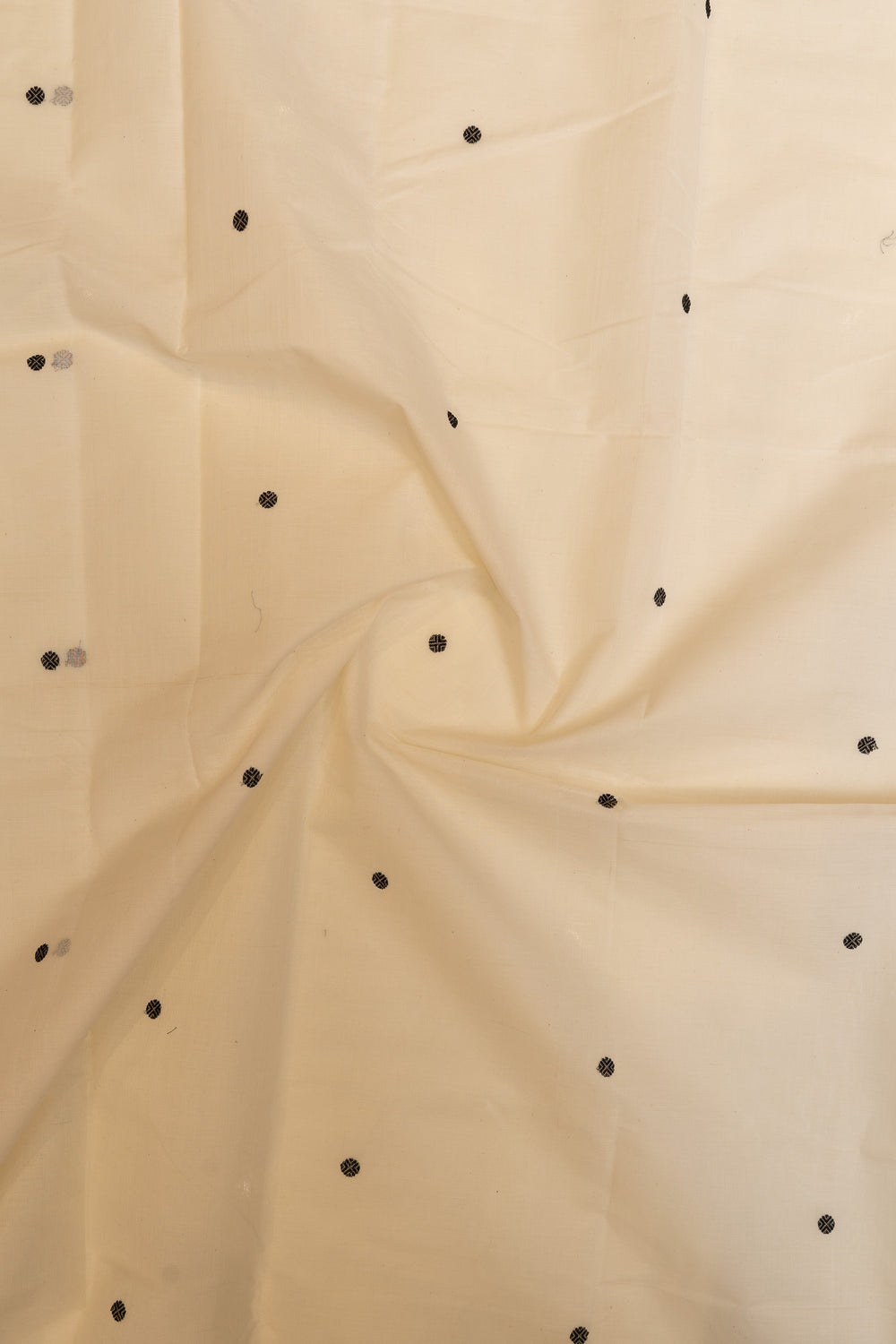 Pearl white threadwork pure handloom cotton saree