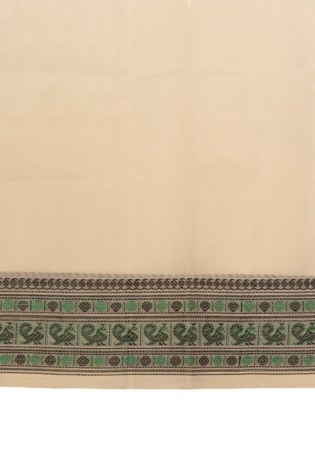 Pearl white threadwork pure handloom cotton saree