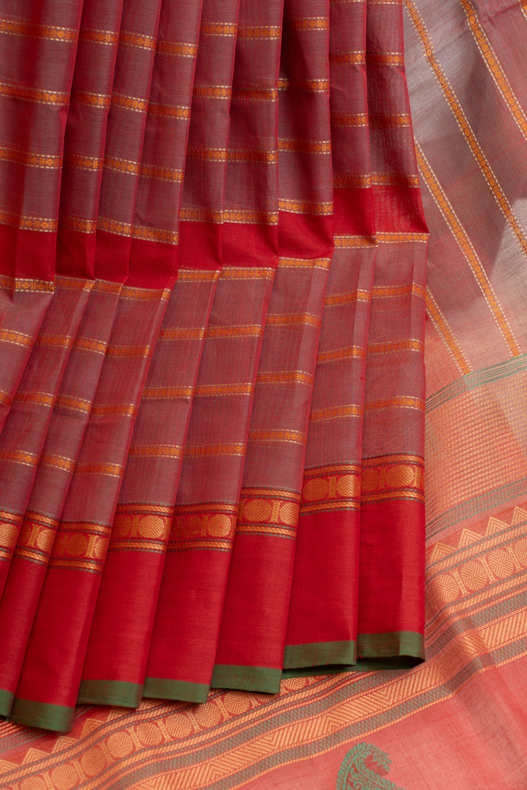 Mustard threadwork pure handloom cotton  saree