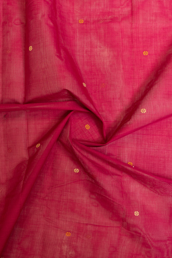 Magenta threadwork pure handloom cotton saree