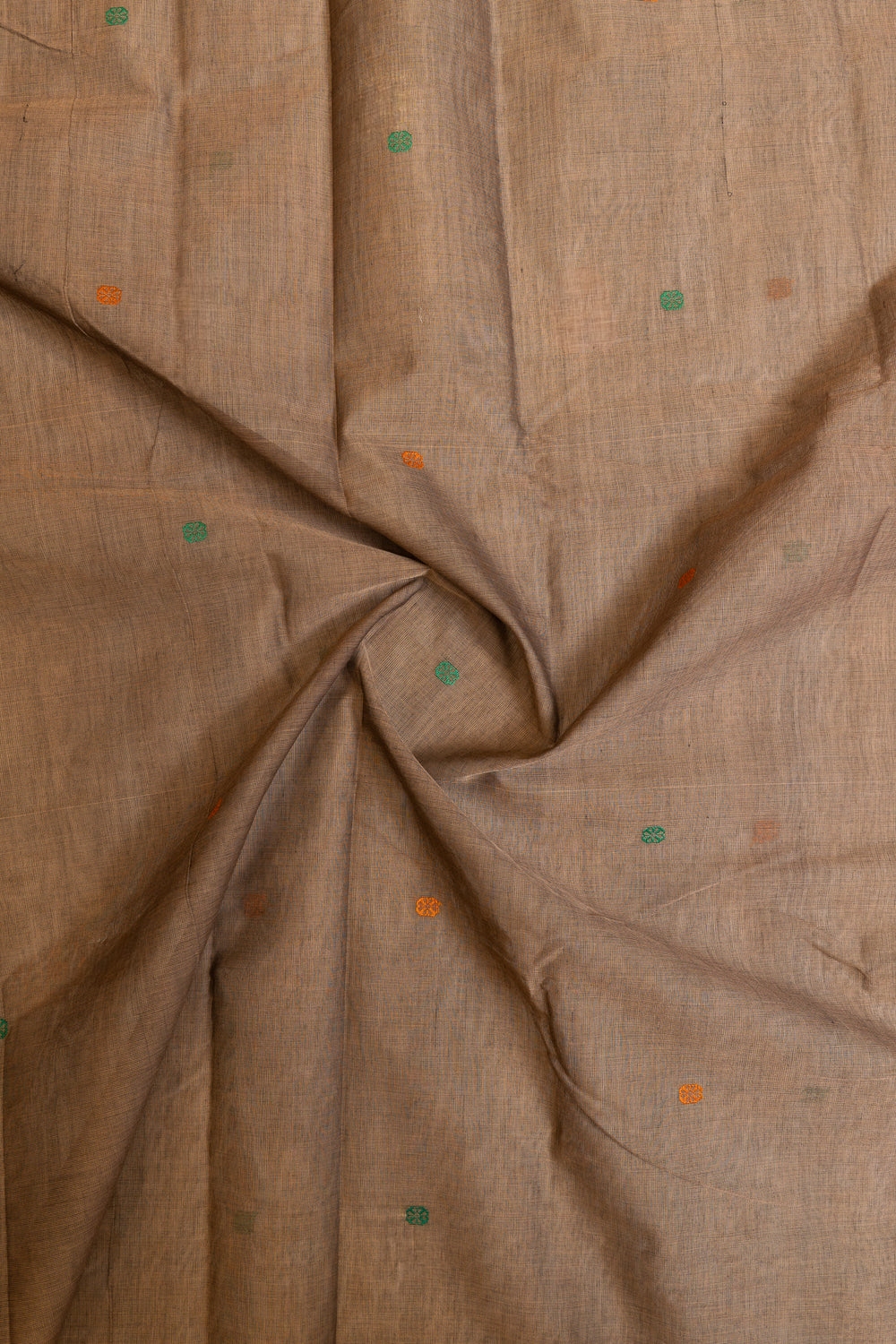 Grey and maroon threadwork pure handloom cotton saree