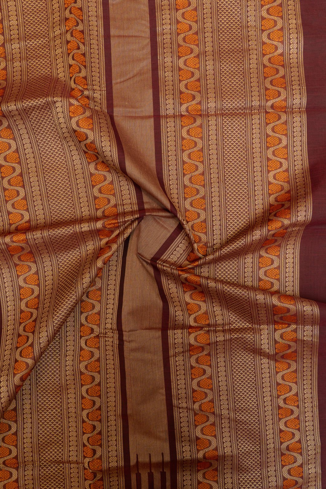 Maroon threadwork pure handloom cotton saree