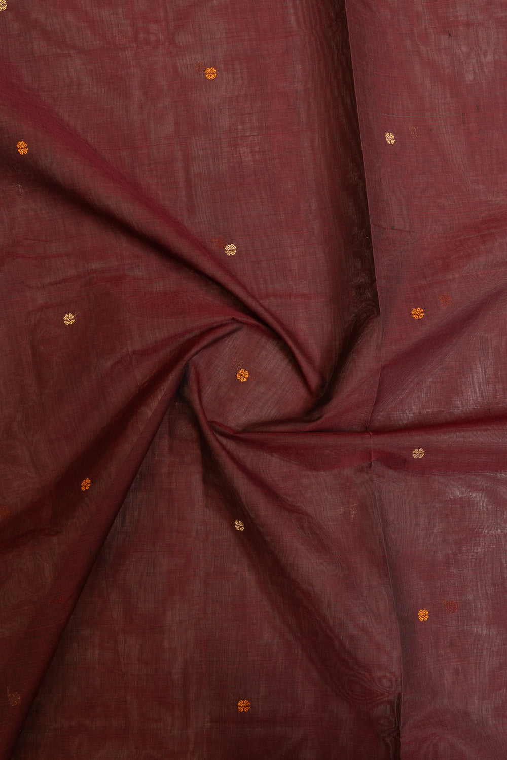 Maroon threadwork pure handloom cotton saree