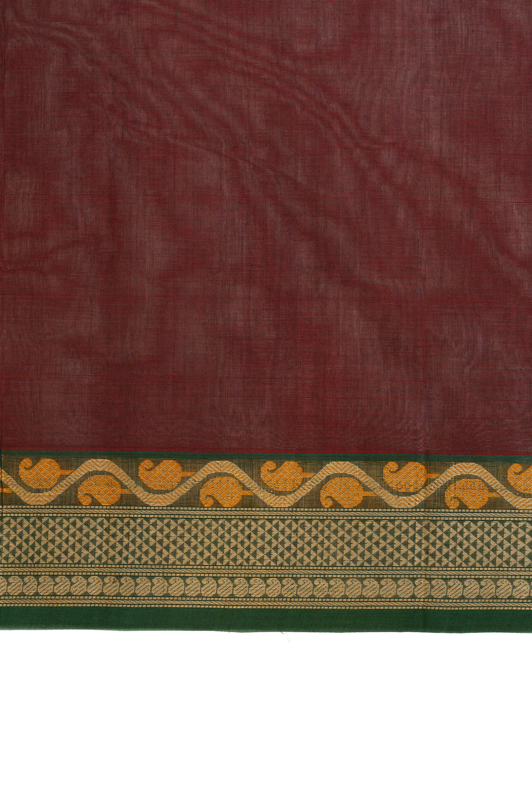 Maroon threadwork pure handloom cotton saree