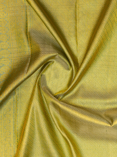 Emerald Green Brocade Pure Kanjivaram Silk Saree