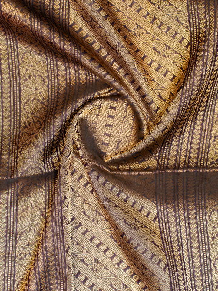Pink and Jamun Stripes Pure Soft Silk Saree