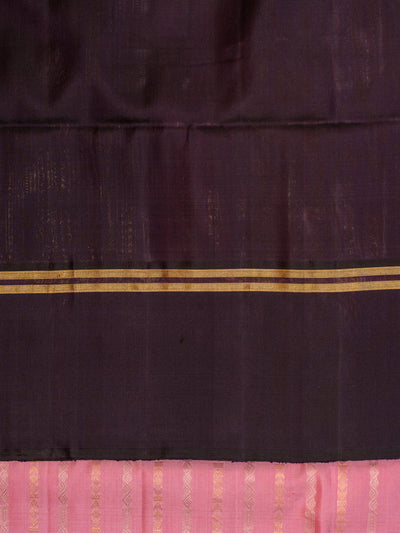 Pink and Jamun Stripes Pure Soft Silk Saree