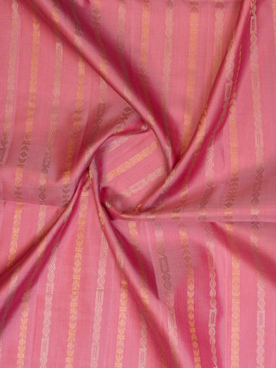 Pink and Jamun Stripes Pure Soft Silk Saree