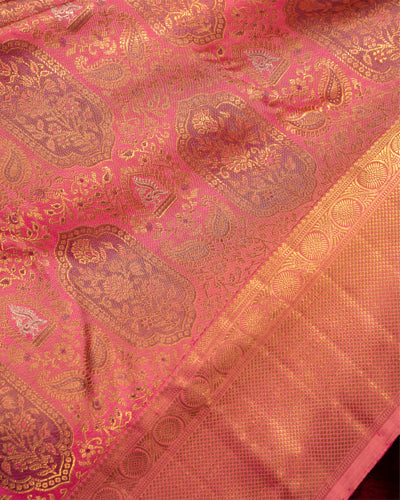 Pink Concept Banaras Pure Zari Kanchipuram Silk Saree - Clio Silks