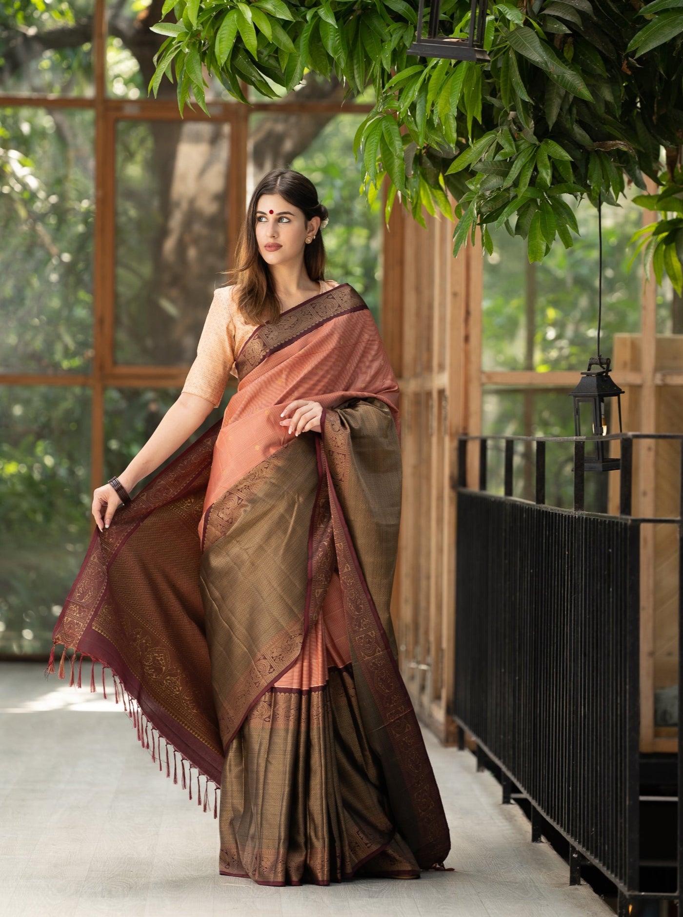 Big border kanchipuram design saree silk