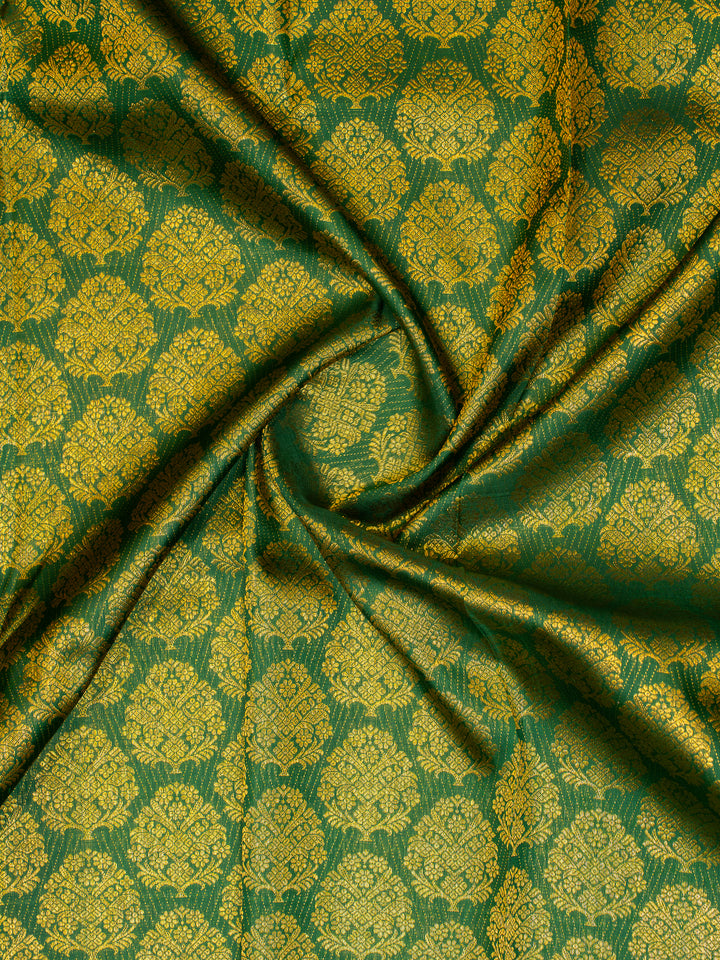 Emerald Green Brocade Pure Kanjivaram Silk Saree
