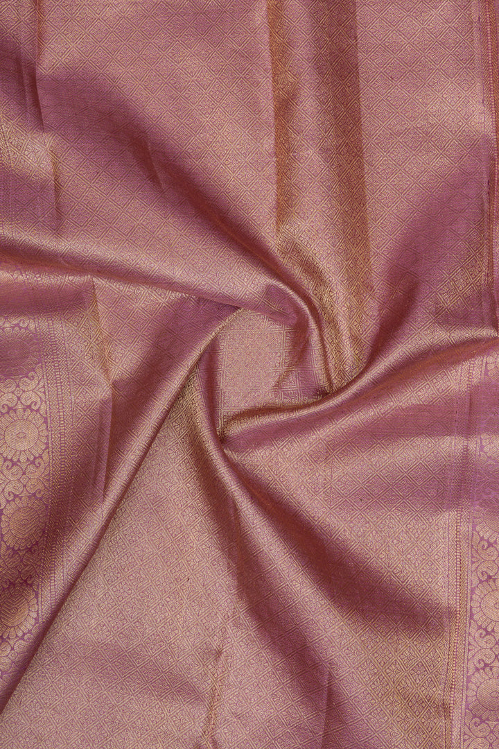 Sangria purple Zari checks pure kanchipuram silk saree