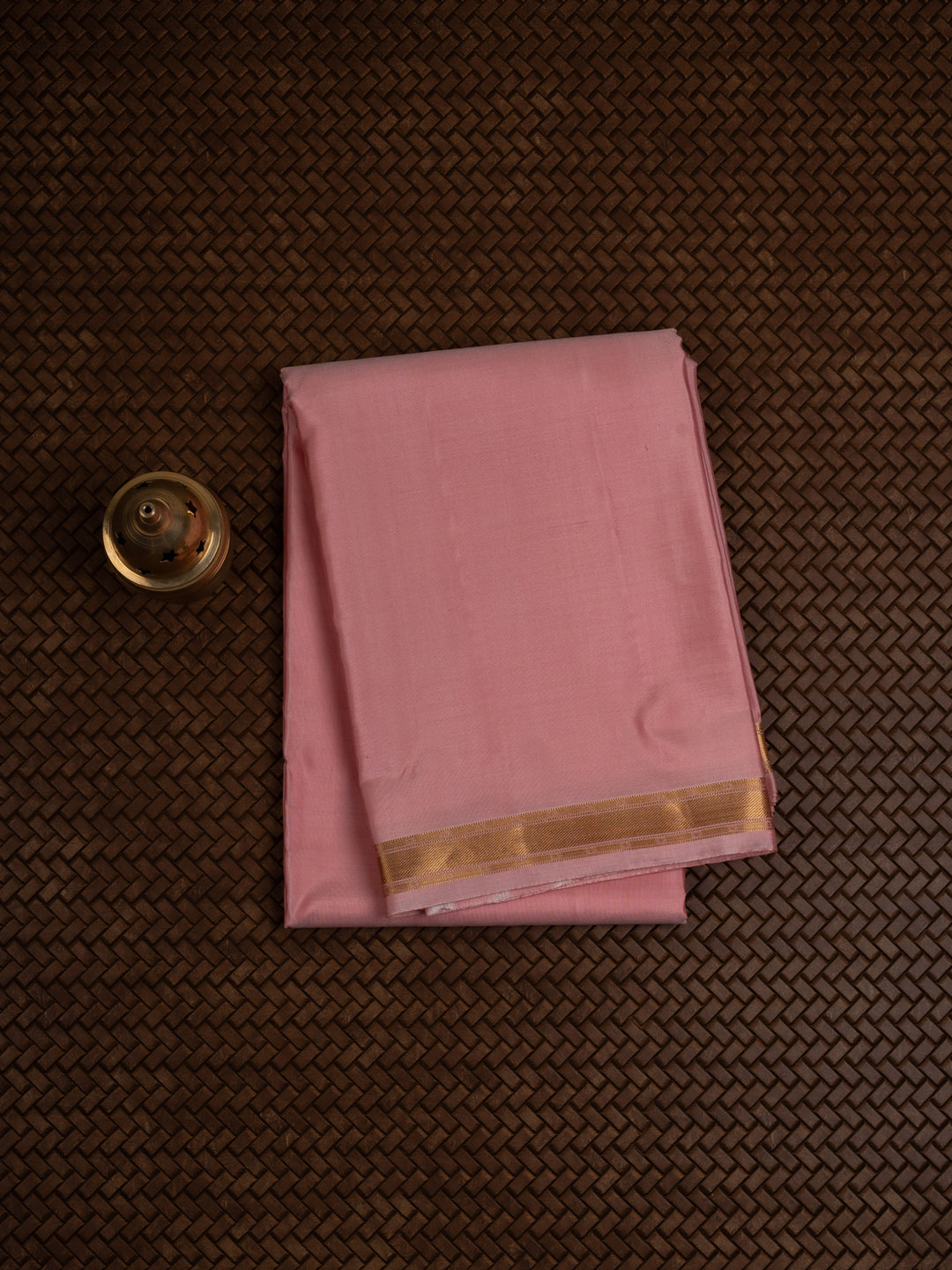 Pastel pink pure silk dhoti