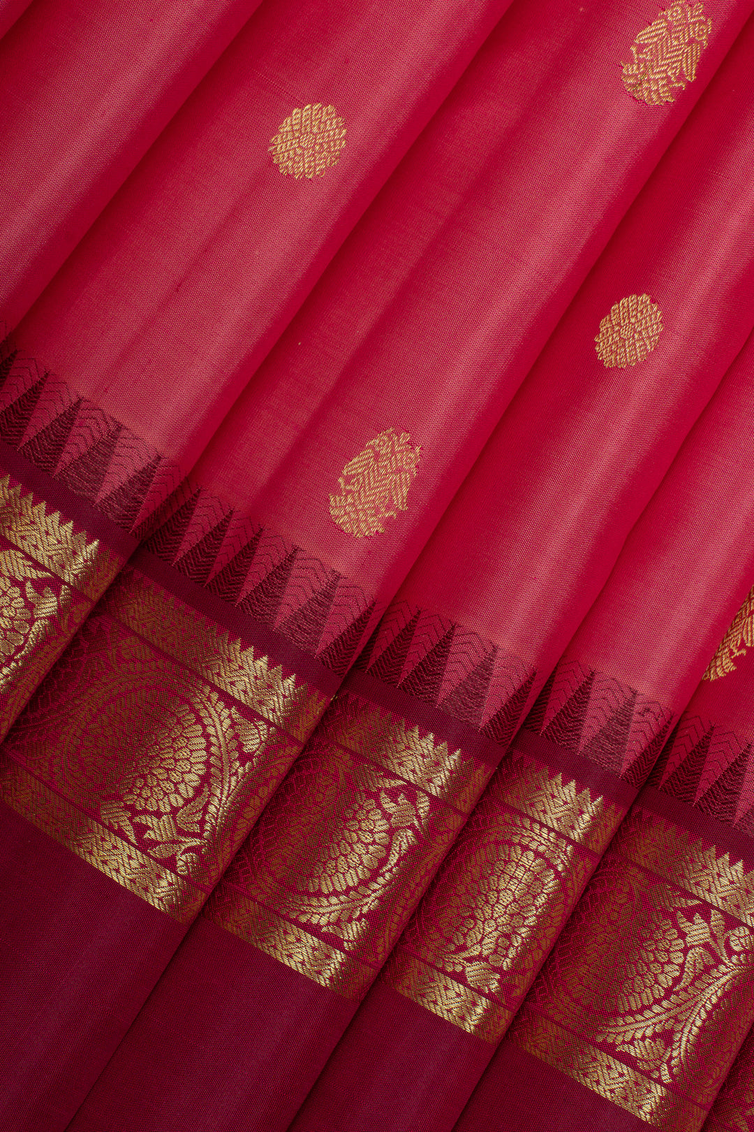 Pink traditional pure kanchipuram silk saree