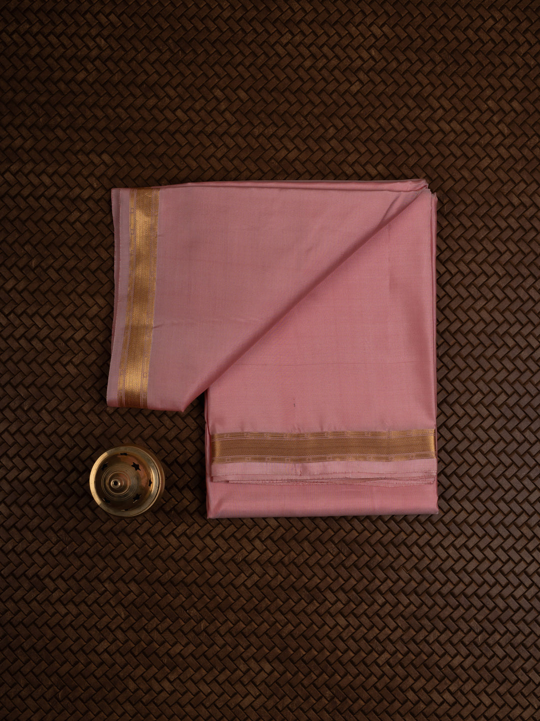 Pastel pink pure silk dhoti