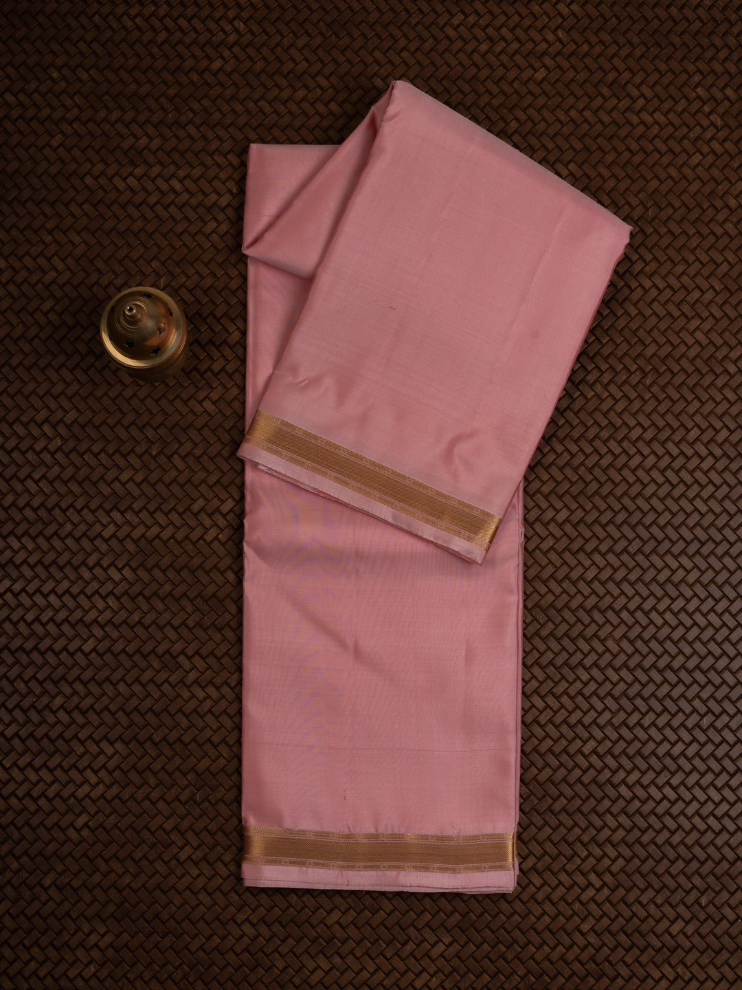 Pastel pink pure silk dhoti