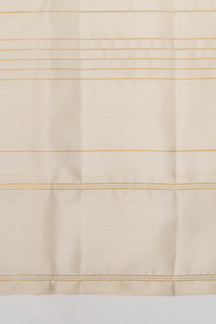 Pink and brown stripes pure kanchipuram silk saree