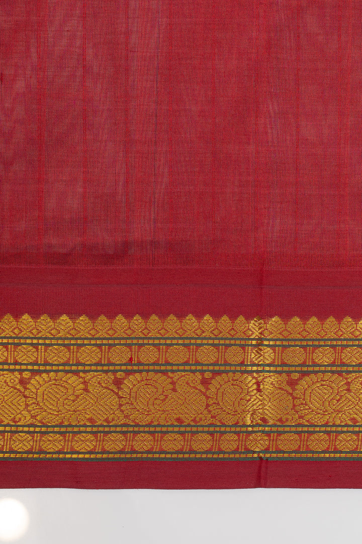 Purple and red checks  pure silk cotton saree