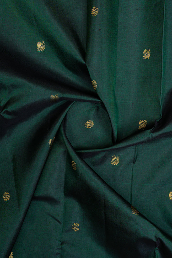 Bottle green traditional pure kanchipuram silk saree
