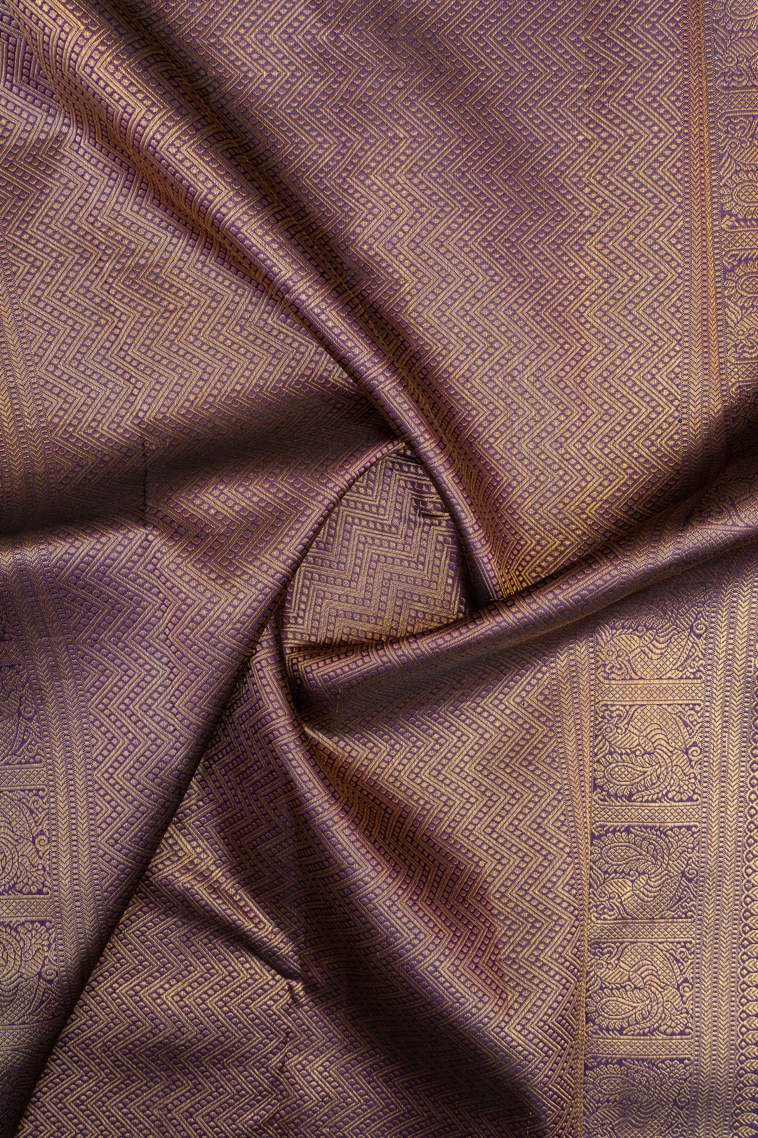 Lilac and purple Zari checks pure kanchipuram silk saree